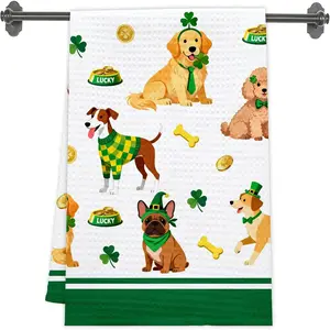 St Patrick Dog Towels, Dog Dish Towels, Absorbent Hand For, Decorative Dish Tea for, Dogs Lovers Gifts for -A10