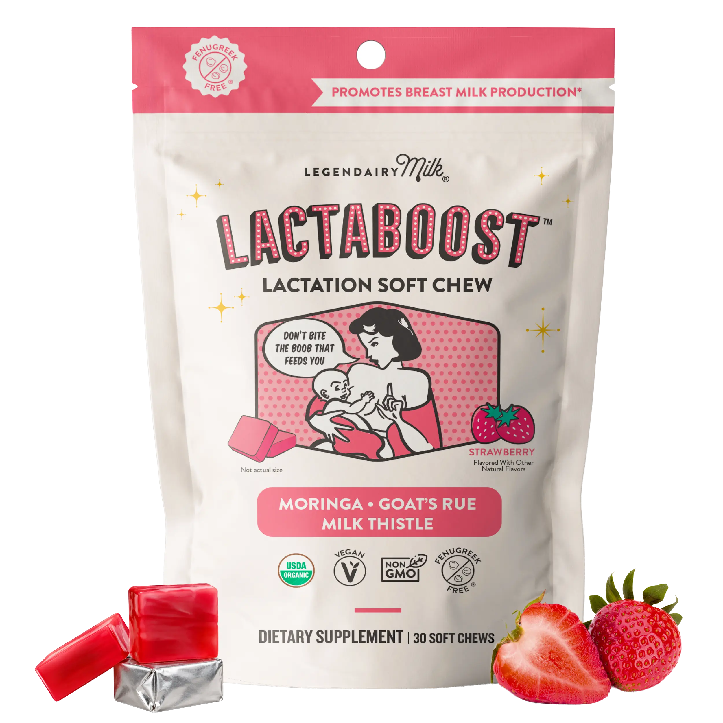 Lactaboost - Lactation Soft Chew -  Legendairy Milk – Milk Boosting - Moringa - Goat’s Rue - Milk Thistle – 30 Soft Chews