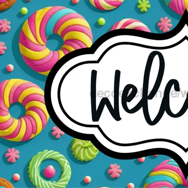 Welcome Sign, DCO-00165, Sign For Wreath, 6x12" Metal Sign
