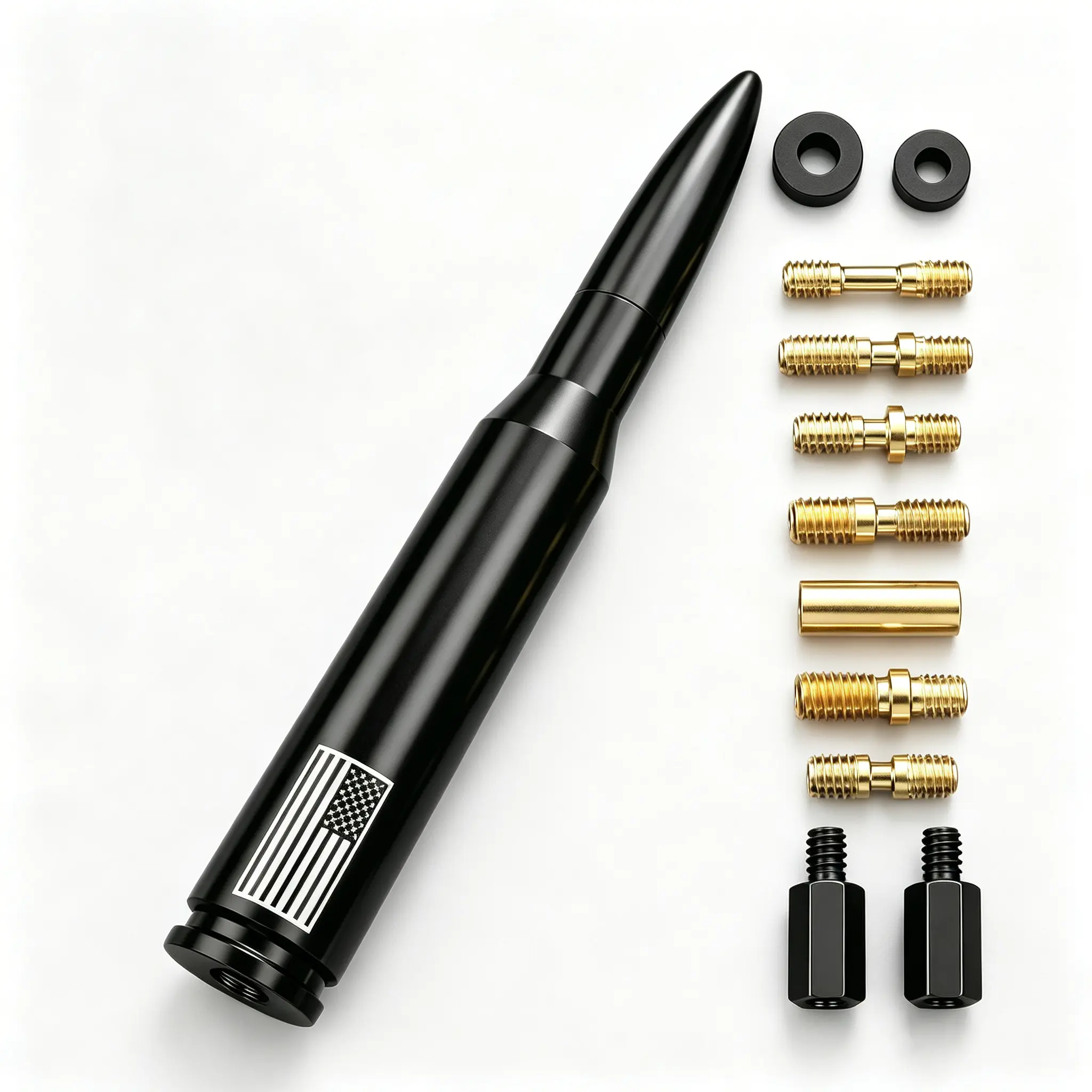 US Flag Bullet Car Antenna Replacement, Short Stubby Truck Antenna, Universal Vehicle Exterior Decor Antenna Fit Car Truck SUV Pickup