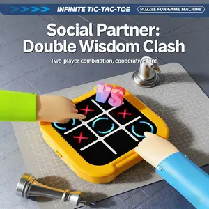 All-in-One Portable Tic-Tac-Toe Game Set – Strategy Board Games, AI & 2-Player Modes, Educational Travel & Party Entertainment, Fun Digital Gift for Family Game Nights.