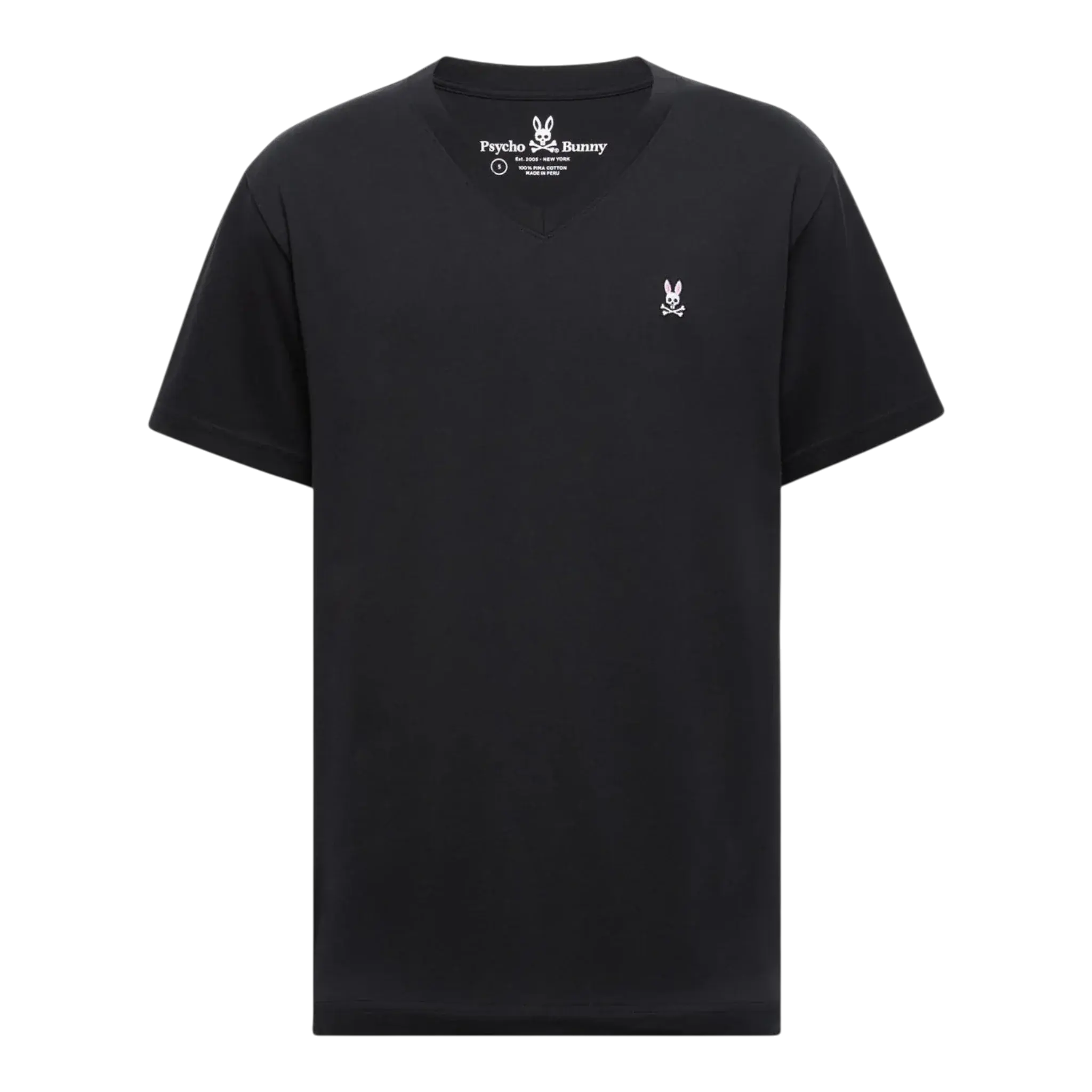 Psycho Bunny V Neck Tee in Black | Men's