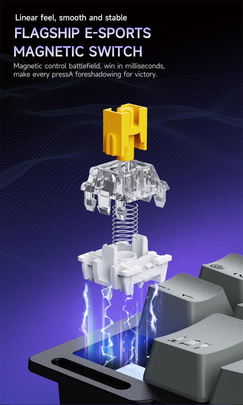 AJAZZ AK029 Single-Handed Wired Magnetic Gaming Keyboard 8K Hz, RGB, 0.01mm RT Precision，29 Keys, For FPS Gaming Colorful RGB  Backlight Web Driver Support Gaming Keyboard