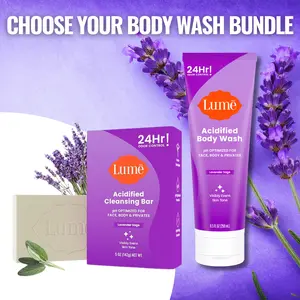 Choose your bundle: PH Balancing Acidified Body Wash and Cleansing Bar Soap - Shampoo, Face, Body, and Shave Bar or Hydrating AHA Body Wash Gel. Powered by Mandelic Acid to support the skin's acid mantle.