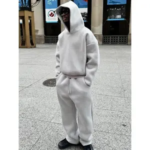 Solid Couple's Hooded Sweatshirt 2 Piece Set Casual Loose Sweatpants Suit Autumn Male Jogging Sweatshirt Trousers Outfits Suits