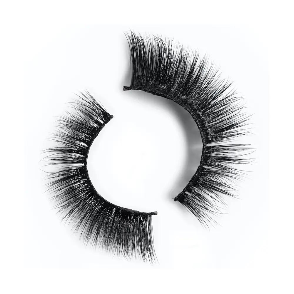 Mademoiselle Lash Tina Vegan Silk Faux Lashes - 15mm Smokey Fluffy Double Layer Premier Collection Winged Eyelashes for Glamorous Looks