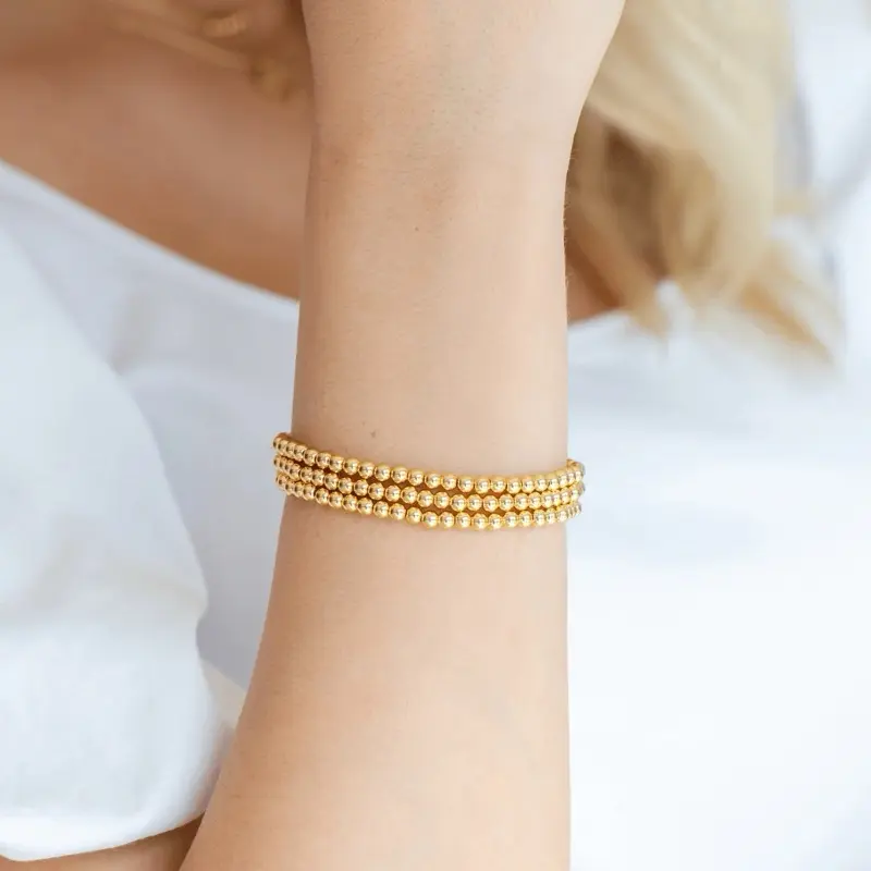 Gold Plated Beaded Splendid Iris Bracelet - Elegant Beaded Design for Everyday Wear