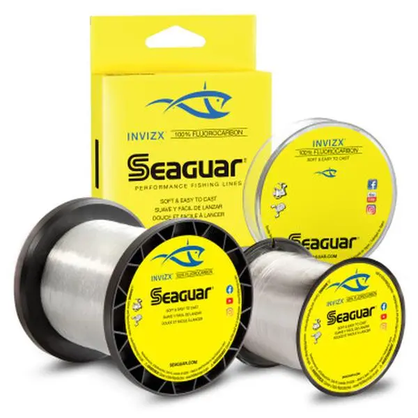 Seaguar InvizX 100% Fluorocarbon Fishing Line, 200yd Spool, Virtually Invisible & Soft-Casting with Low Memory for Anglers, Fishing Gear