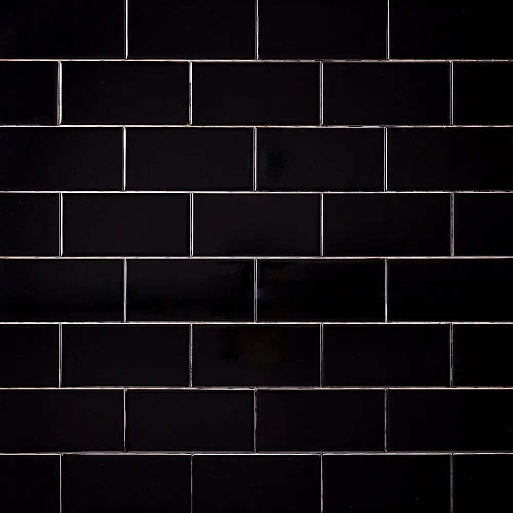 Timeless Jet Black 3x6 Ceramic Tile Glossy
