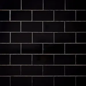 Timeless Jet Black 3x6 Ceramic Tile Glossy