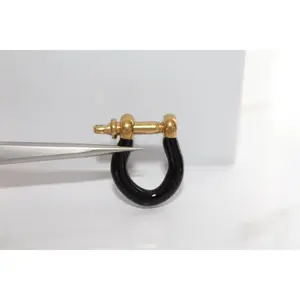 Black Large Locking Clasp - Gold Plated