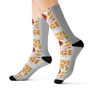 Positive Energy Sublimation Socks — Motivational Crew Socks with Bold Graphic