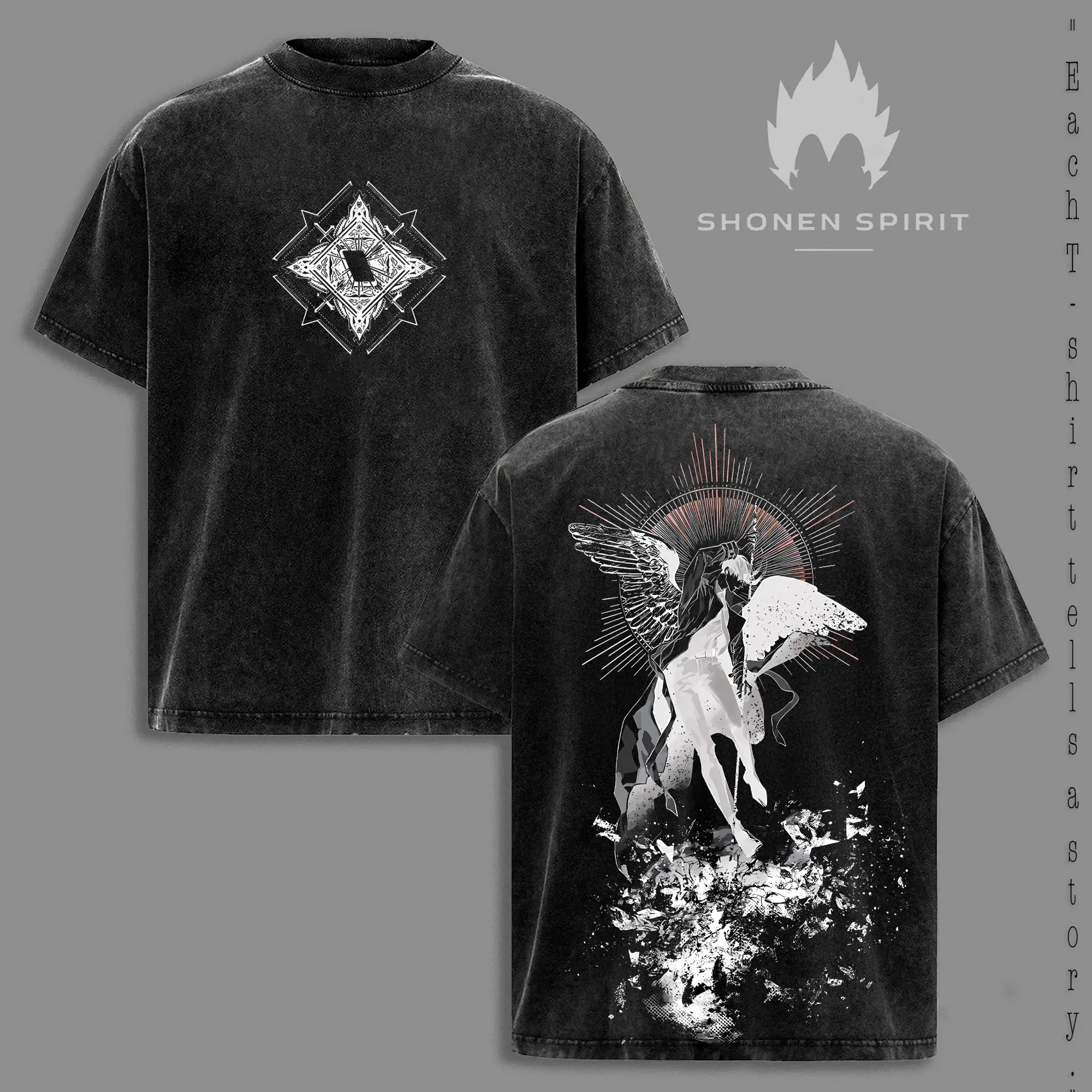Omniscient Reader’s Viewpoint Vintage Washed Heavyweight T-Shirt | Kim Dokja Flat Print Dark Fantasy Streetwear | Oversized Manhwa Pump Cover | Black Webtoon Aesthetic Gift for Father's Day 2026