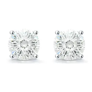 925 Sterling Silver 5mm Vivid Yellow Diamond Stud Earrings — Hypoallergenic, Brilliant-Cut Zirconia Jewelry