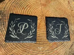 Custom Slate Coasters Laser Engraved