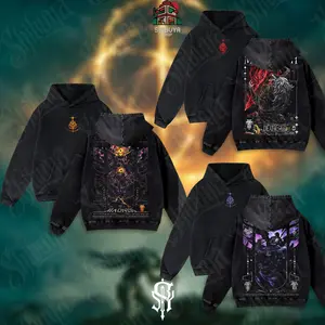 [Shibuya] Collection Limited Edition Elden Ring Game Anime Double Printed Oversize Lightweight Acid Washed Hoodie Gift For Game Lover Streetwear Vintage Shirts 100% Premium Cotton Classic Look graphic tee