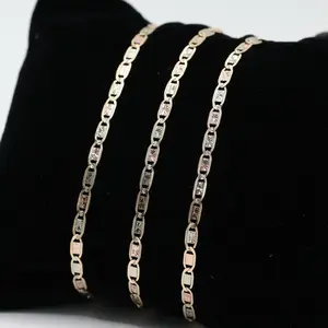 14KT Gold Vale 3 Tone Solid Bracelet 3mm  - 3 Sizes available