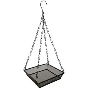 Hanging Bird Feeder Tray Platform Metal Mesh Seed Tray for Wild Bird Feeding Outdoor Garden Decoration for Backyard Attracting Birds