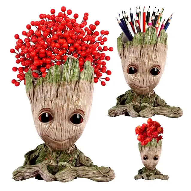 High Quality Baby Groot Flower Pots Home Decor Vase Tree Man Miniature Model Figure Ornament Cute Micro-Plant Planter Gifts