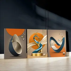 3pcs Abstract Design Wall Art, Modern Minimalist Design, Luxury Vibes Poster, Christmas Spirit Art Prints, Home Decor, Modern Wall Paintings, Canvas Posters, Decor for Living Room, Bedroom, Housewarming Gift, With Frame