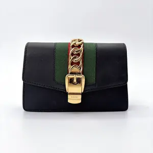 Pre-owned GUCCI Calfskin Shoulder Bags Super Mini Sylvie Chain Shoulder Bag