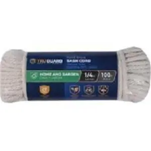 212 MAIN Mibro Tru Guard Sash Cord - 0.25 in. x 100 ft. Natural Marine Rope, Floats Easily for Marine Use