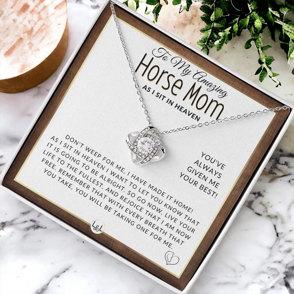 I Have Made It Home - For Grieving Horse Mom - Horse Memorial Gift, Horse Loss Keepsake, Horse in Heaven - Condolence And Comfort Sympathy Gift - Horse Mom Keepsake Necklace