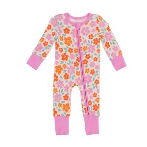 Convertible Footed Romper in Sweet Blossom