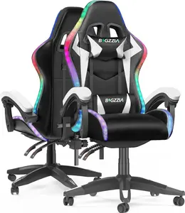 Bigzzia RGB Gaming Chair with LED Lights Chrismas Gift! Ergonomic Computer Chair, Adjustable, 360° Swivel Chair