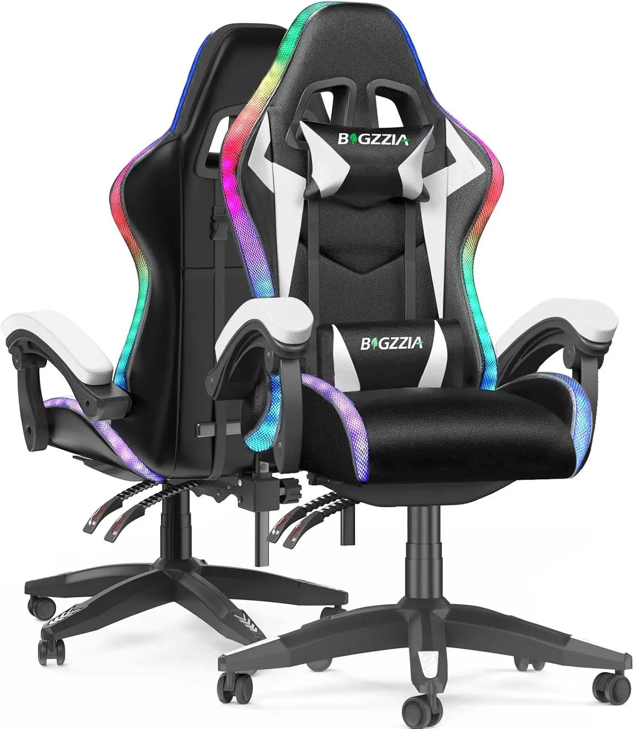 Bigzzia RGB Gaming Chair with LED Lights, Ergonomic Computer Chair, Adjustable, 360° Swivel Chair