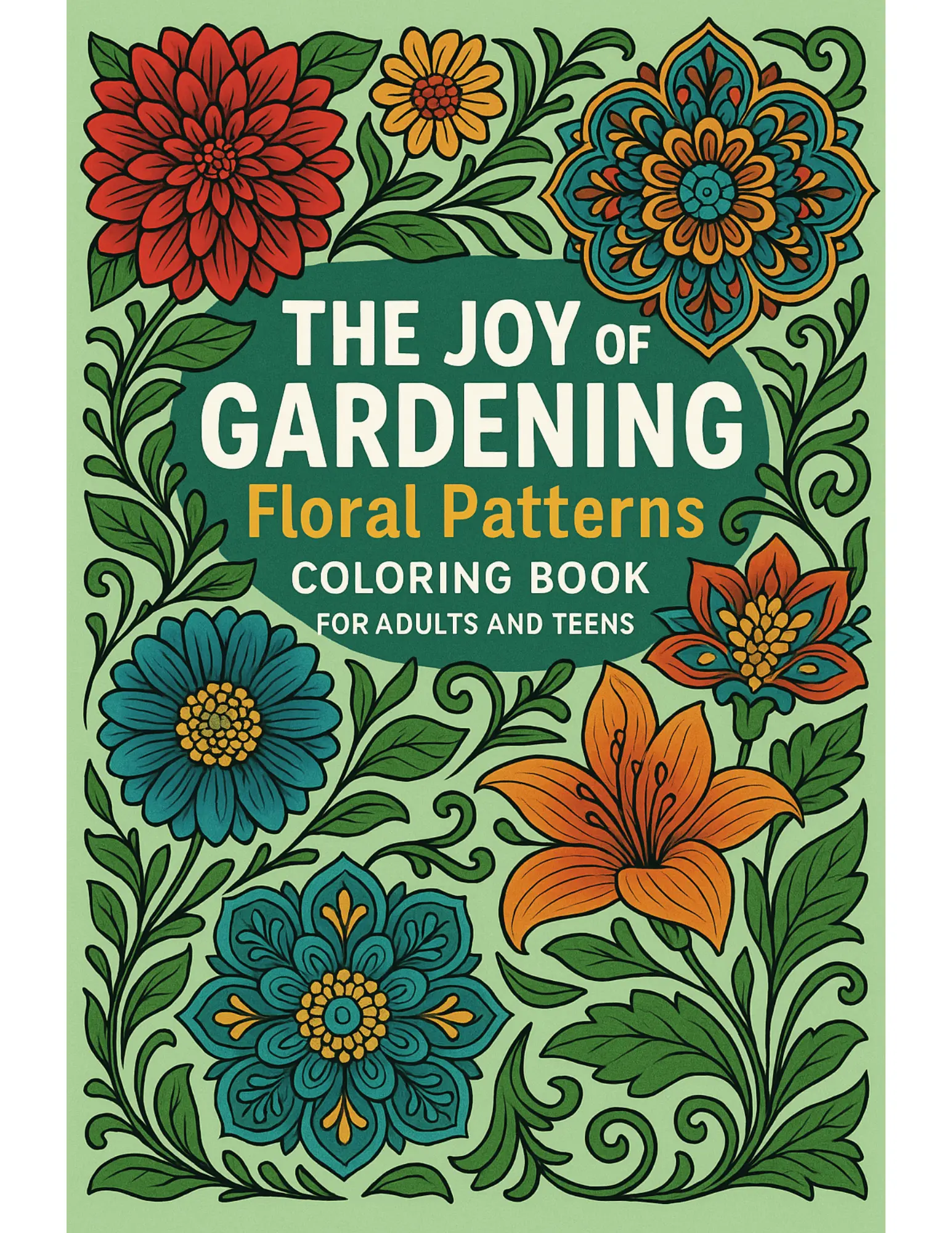The Joy of Gardening Floral Patterns Coloring Sheets For Adults and Teens