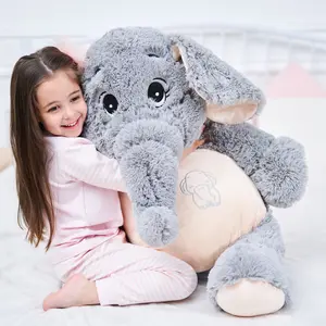 IKASA Giant Elephant Stuffed Animal Plush Toys Soft Gifts (Gray, 39 inches)