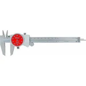 Mitutoyo Dial Caliper: 6'' Range, 0.001'' Graduation, 0.1'' per Revolution 1-9/16'' Jaw Length, Red Face, 0.001'' Accuracy 505-742-54J