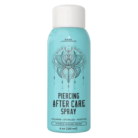 Base Laboratories Piercing Aftercare Saline Spray - Healthcare Therapy Beauty & Body Care Product for Ear Wound Healing & Keloid Bump Removal