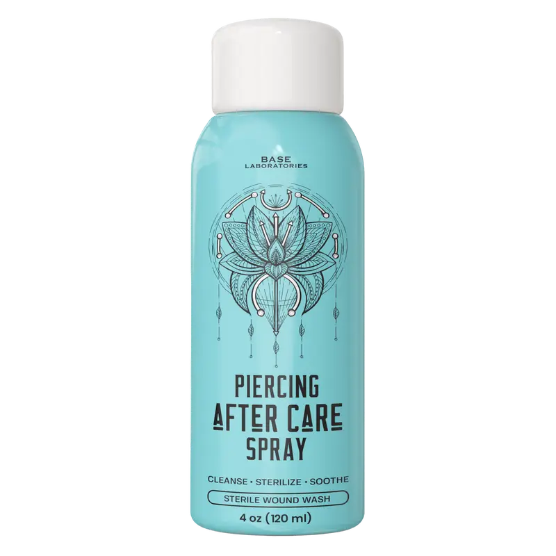 Base Laboratories Piercing Aftercare Saline Spray - Healthcare Therapy Beauty & Body Care Product for Ear Wound Healing & Keloid Bump Removal