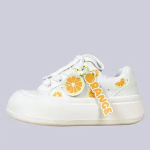 Sweet Orange Crush Print Chunky Sneakers - Women's