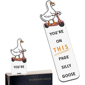 Silly Goose Bookmark Funny Bookmarks for Women Girls Boys - 5th 8th Grade Graduation Gifts for Girls Boys, Book Marks for Reading  Women Men, Cute Bookmark Bookish Gifts for Books Lovers Birthday