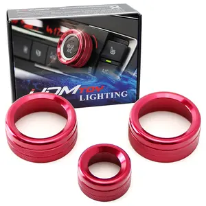 iJDMTOY 3pcs Red Anodized Aluminum AC Climate Control and Radio Volume Turner Ring Covers For BMW 1 2 3 3GT 4 Series (F20 F22 F30 F31 F32 F33 F80 F82 F87)