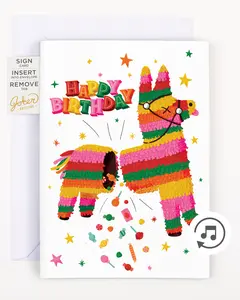 Endless Piñata Birthday Card with Glitter and Sticker Surprise