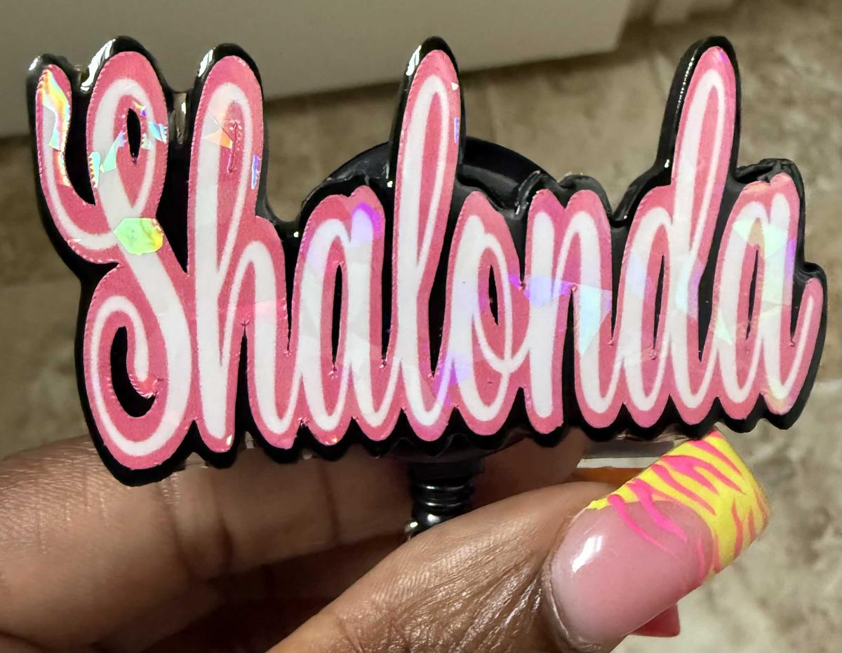 Item: Cursive, 1 White, 6 Pink