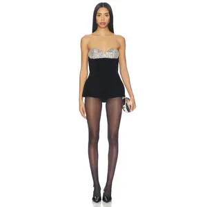 Camila Coelho Paloma Romper in Black