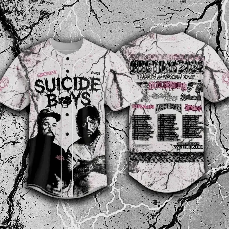 Greyday G59 Baseball Jersey, Greyday Tour 2026 Jersey Shirt, Suicideboy Merch Shirt, Tour 2026 Shirt For Fan 3Z6 014 0R4