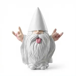 Cool Rocker Gnome Statue Edgy Resin Rock & Roll Garden Decor Rustic Music Lover Gift for Outdoor Yard Desktop Shelf Funny Musician Figurine for Living Room Bedroom Unique Home Aesthetic Ornament Band Room Accessories