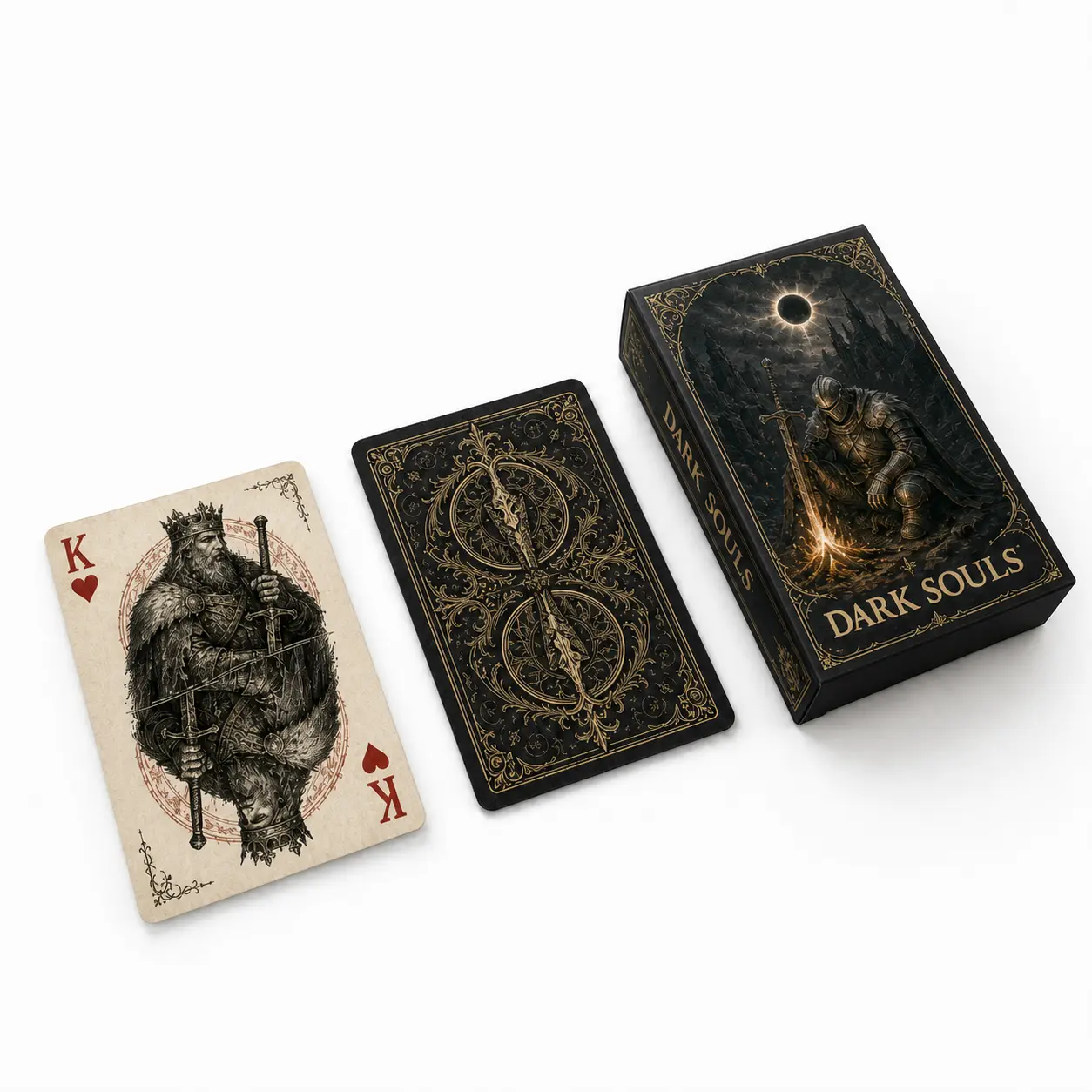 Dark Souls Playing Cards, Bonfire and Chosen Undead Poker Cards, Game Night and Card Collection, Gift for Dark Souls Players and RPG Collectors