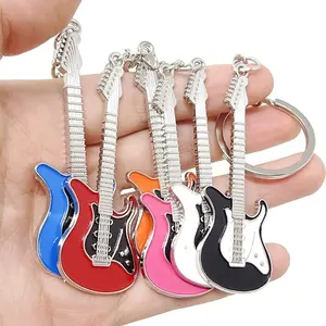 PrimeSecrets Alloy Mini Guitar & Bass Keychain – Electric Metal Instrument Keyring for Music Lovers 8 Vibrant Colors