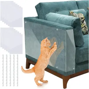 Anti  Scratch Furniture Protector - 12 Pack,  Clear Couch Protector from  Claws, Couch Guards for Cats, Sofa Shield Protectors from Cats . (12 Pcs +50 Pins)