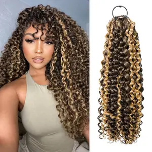 OQ HAIR Knotless Human Crochet Hair Highlight Kinky Curly Crochet Human Hair Invisible Crochet 100% Human Hair Extensions