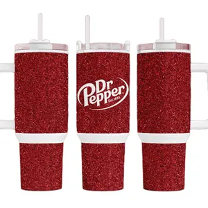 Dr.Pepper 40oz Tumbler - Red Bottle Includes Handle, Perfect for Drinking Lifestyle - Drinkware cup