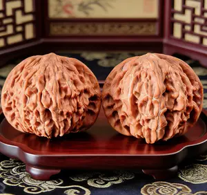 Premium Ginkgo Walnut Hand Massage Balls – Unprocessed, High Oil Content, Natural Raw Texture, Collector’s Quality Chinese Baoding Balls for Hand Strengthening