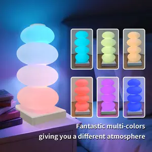 LED Touch Decorative Table Lamp, Creative Home RGB Atmosphere Light, Adjustable Desk Lamp for Bedroom Bedside Gift Nightlight, Lighting Modes Adjustable, Modern Nightstand Lamps, Nightstand Led Lights, Ambient Night Lights, Table Lamp Decoration